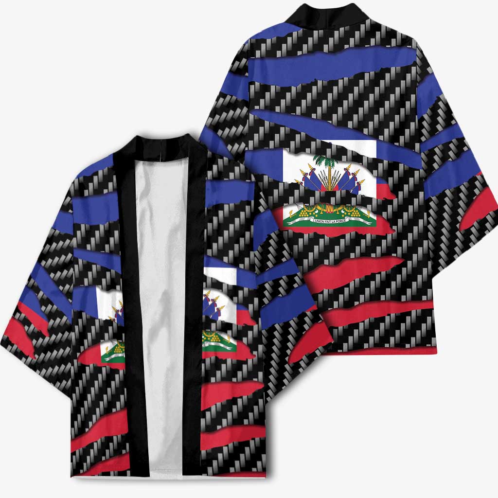 Black Haitians Beast Kimono Ripped Flag Graphic