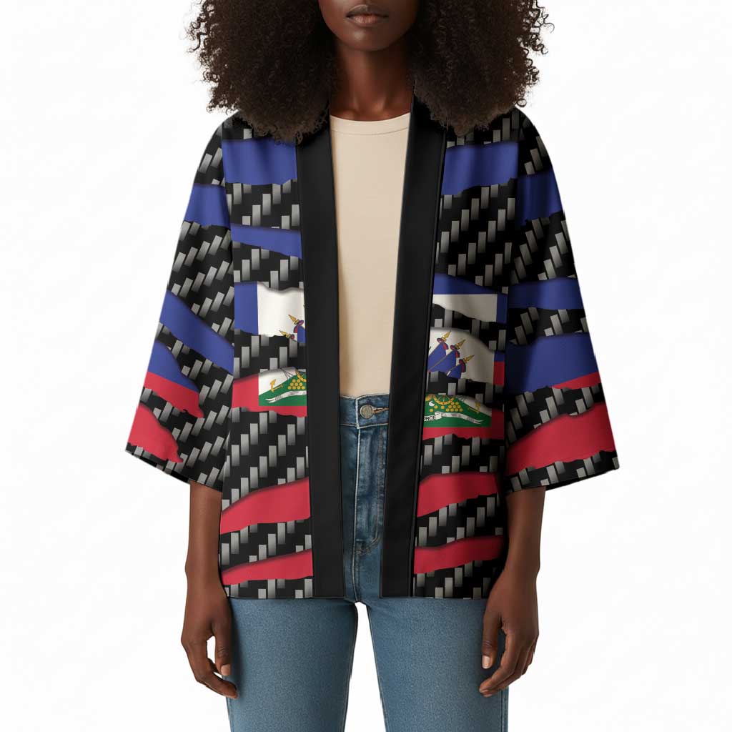Black Haitians Beast Kimono Ripped Flag Graphic