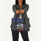 Black Haitians Beast Leather Bag Ripped Flag Graphic