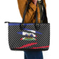 Black Haitians Beast Leather Tote Bag Ripped Flag Graphic - African Pride
