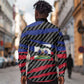 Black Haitians Beast Long Sleeve Button Shirt Ripped Flag Graphic - African Pride