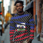 Black Haitians Beast Long Sleeve Shirt Ripped Flag Graphic - African Pride