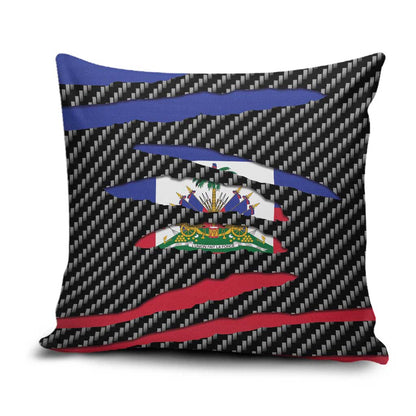 Black Haitians Beast Pillow Cover Ripped Flag Graphic
