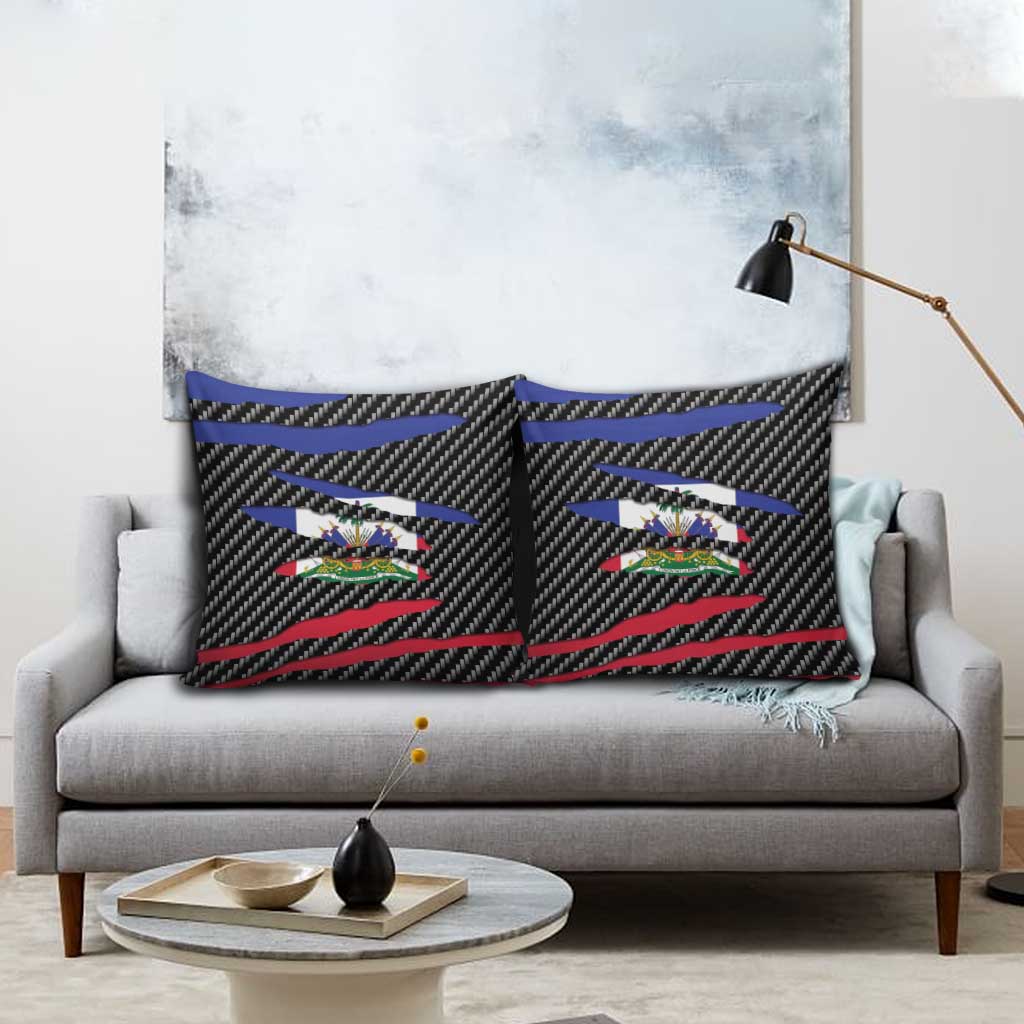 Black Haitians Beast Pillow Cover Ripped Flag Graphic