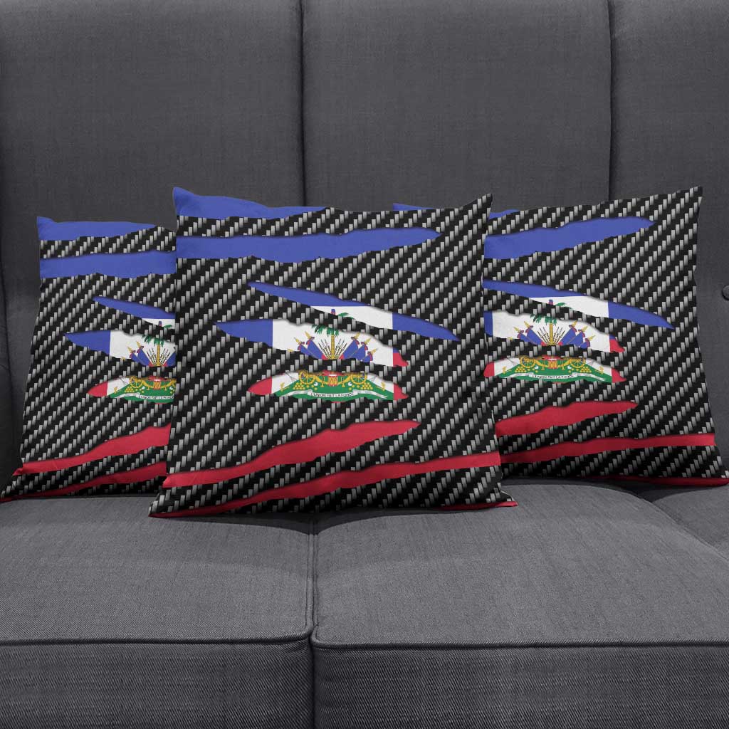Black Haitians Beast Pillow Cover Ripped Flag Graphic