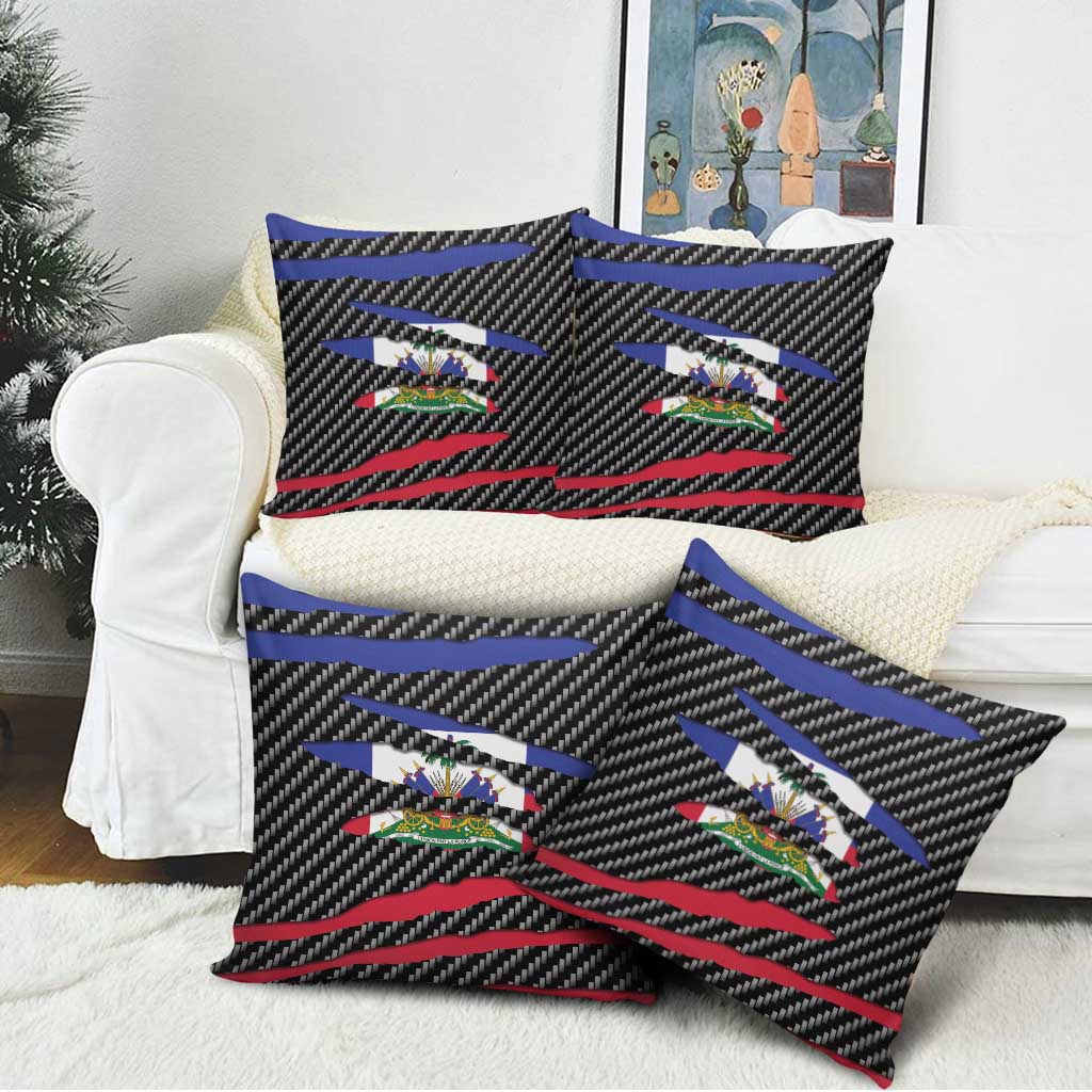 Black Haitians Beast Pillow Cover Ripped Flag Graphic
