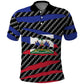 Black Haitians Beast Polo Shirt Ripped Flag Graphic LT19