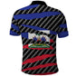 Black Haitians Beast Polo Shirt Ripped Flag Graphic LT19