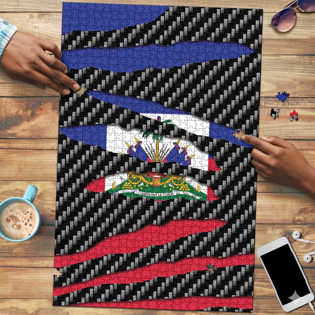 Black Haitians Beast Puzzle Ripped Flag Graphic