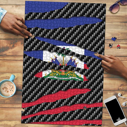 Black Haitians Beast Puzzle Ripped Flag Graphic