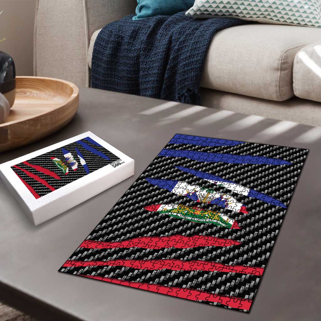 Black Haitians Beast Puzzle Ripped Flag Graphic