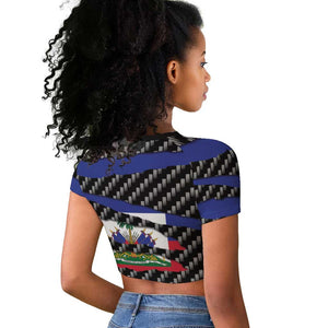 Black Haitians Beast Raglan Cropped T shirt Ripped Flag Graphic LT19