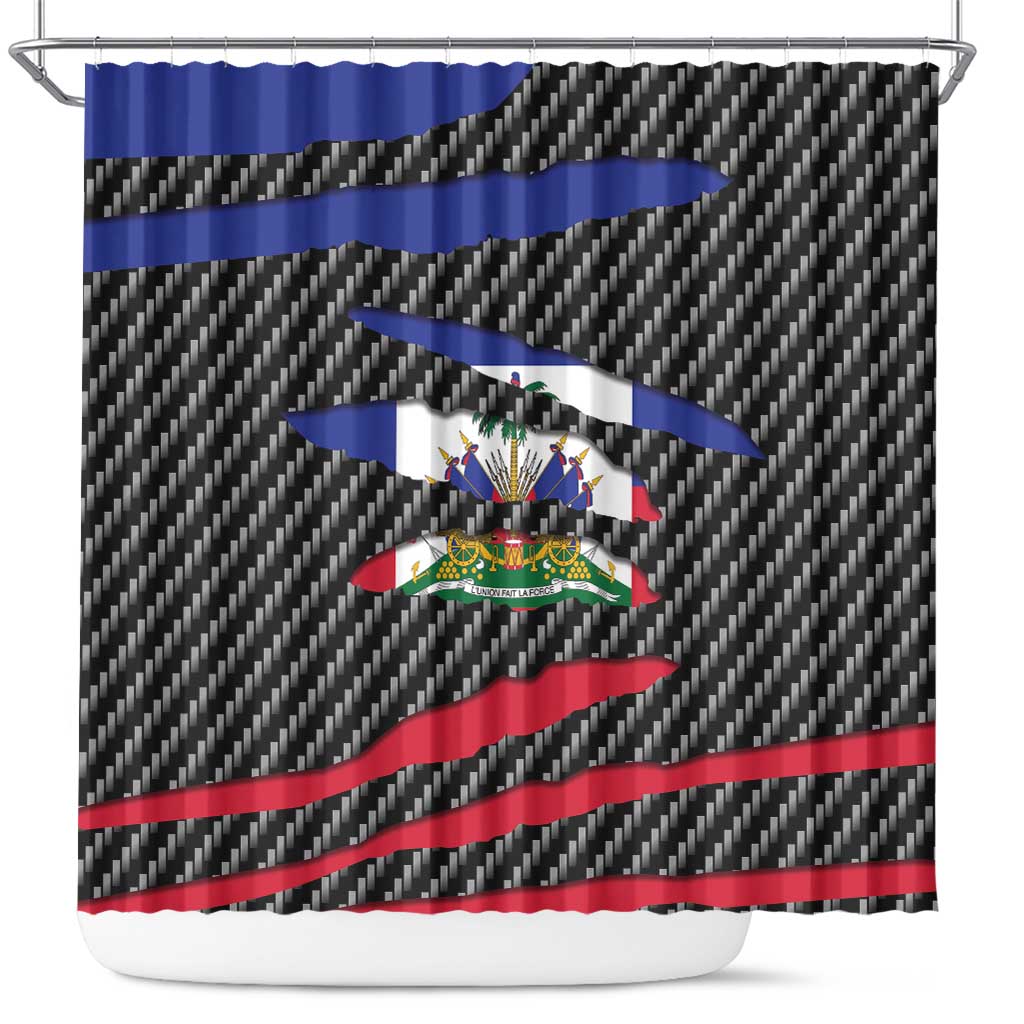 Black Haitians Beast Shower Curtain Ripped Flag Graphic - African Pride