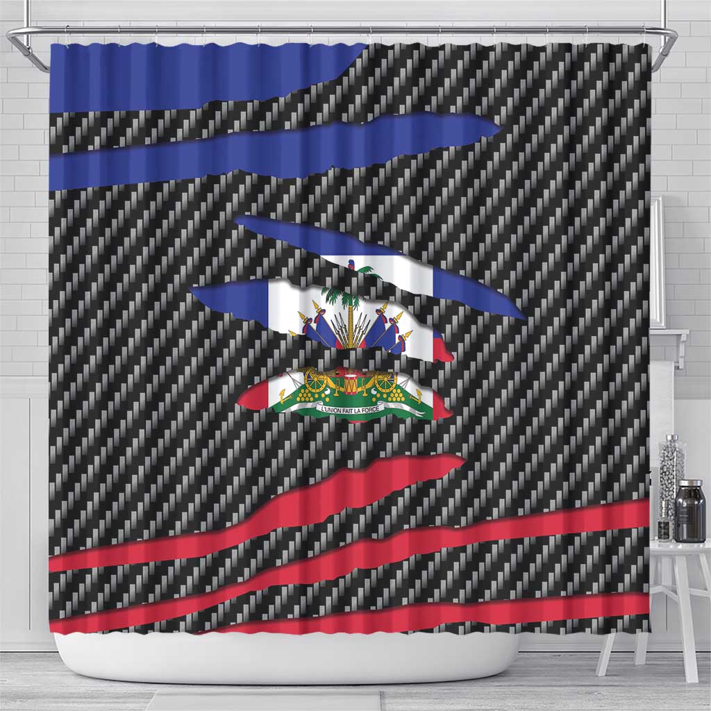 Black Haitians Beast Shower Curtain Ripped Flag Graphic - African Pride