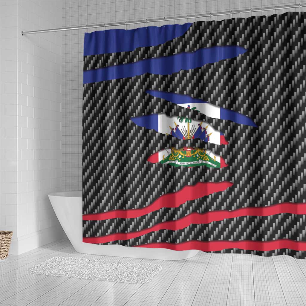 Black Haitians Beast Shower Curtain Ripped Flag Graphic - African Pride