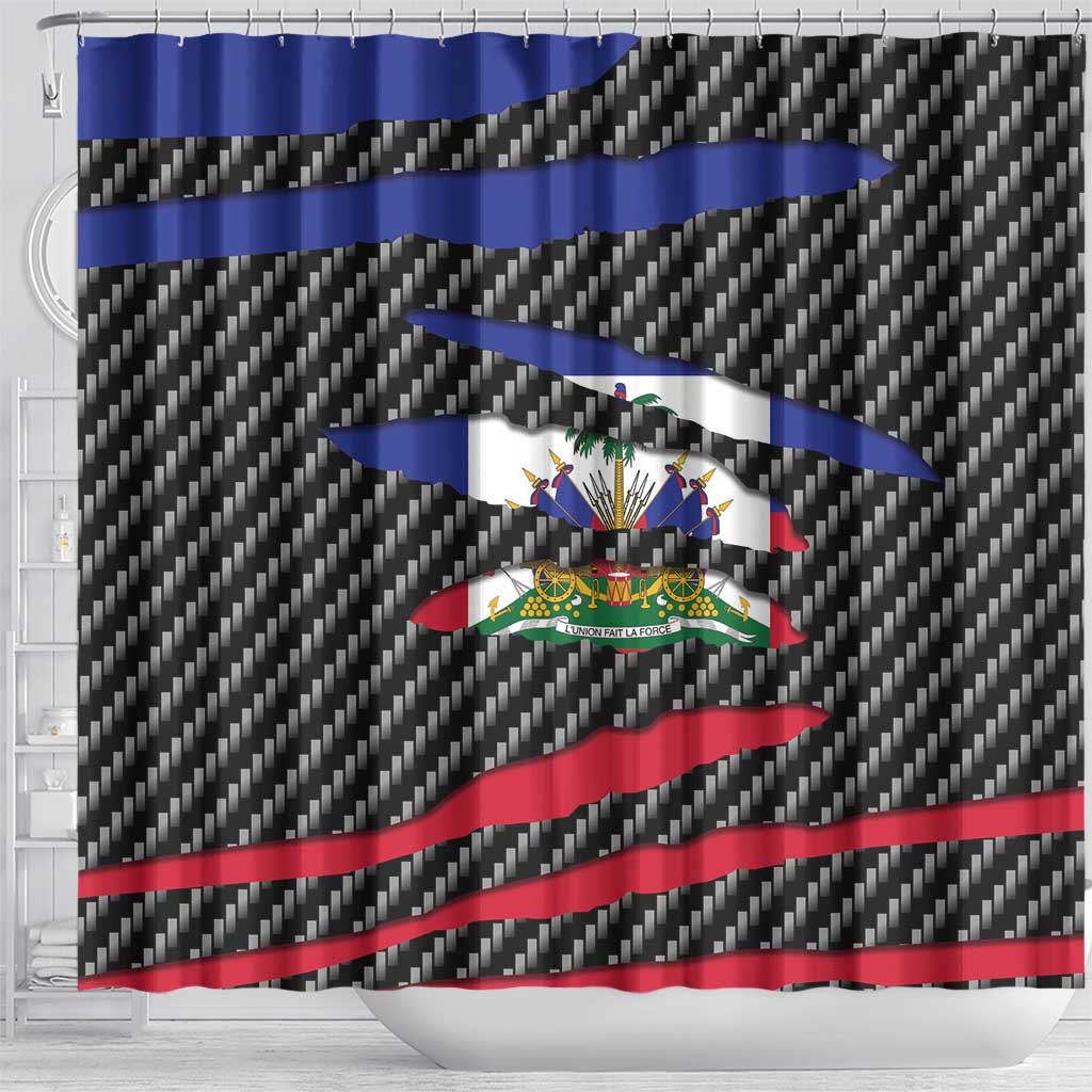 Black Haitians Beast Shower Curtain Ripped Flag Graphic - African Pride