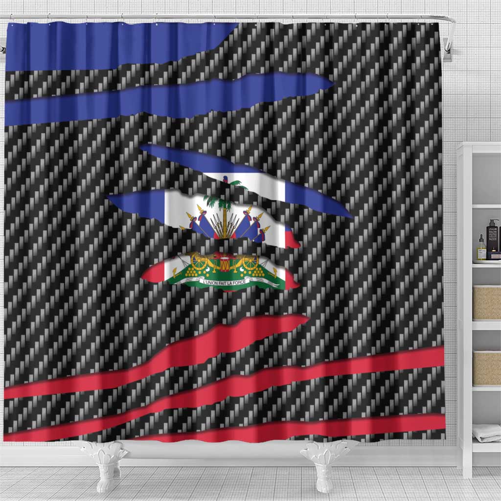 Black Haitians Beast Shower Curtain Ripped Flag Graphic - African Pride