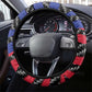 Black Haitians Beast Steering Wheel Cover Ripped Flag Graphic - African Pride