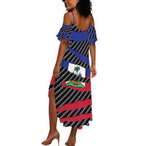 Black Haitians Beast Summer Maxi Dress Ripped Flag Graphic LT19