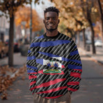 Black Haitians Beast Sweatshirt Ripped Flag Graphic - African Pride