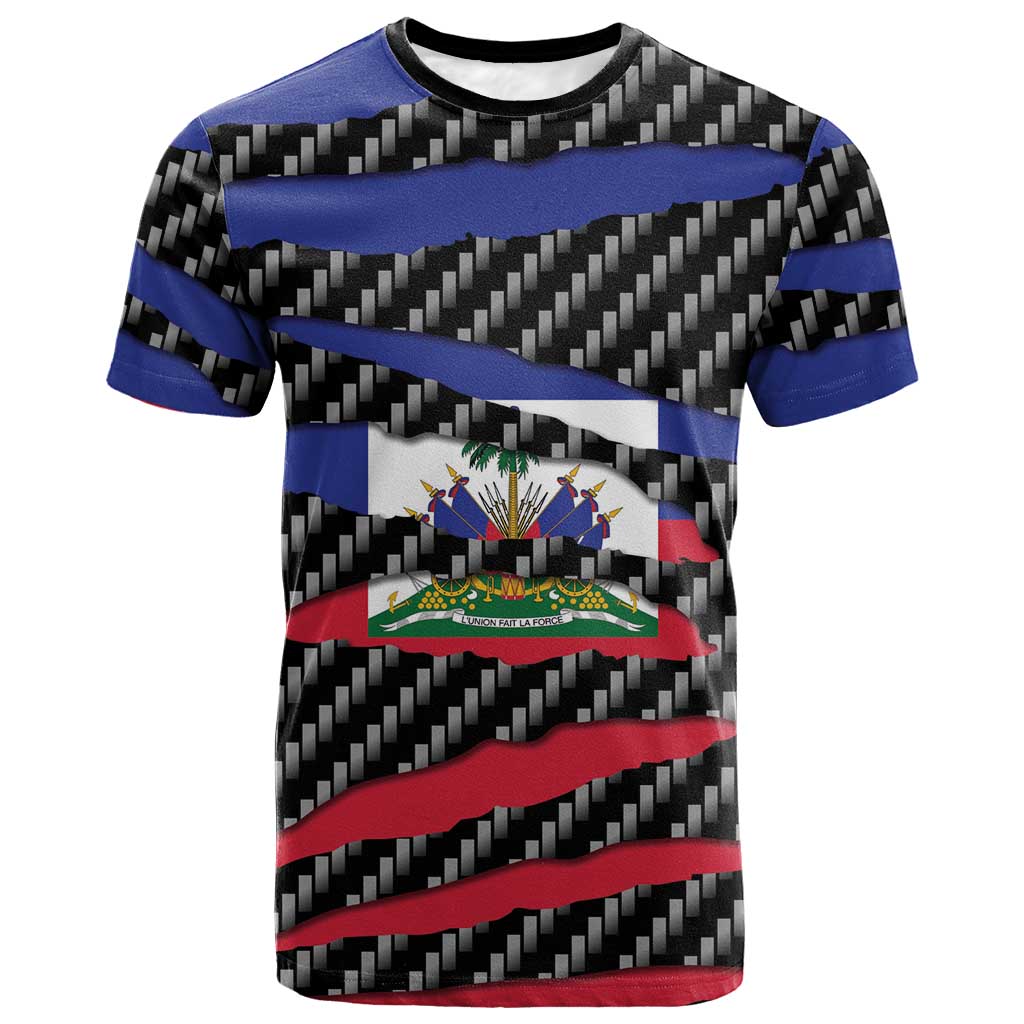 Black Haitians Beast T shirt Ripped Flag Graphic LT19