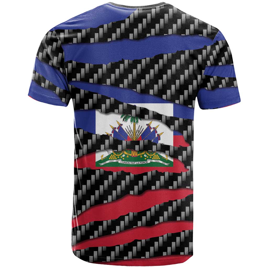 Black Haitians Beast T shirt Ripped Flag Graphic LT19
