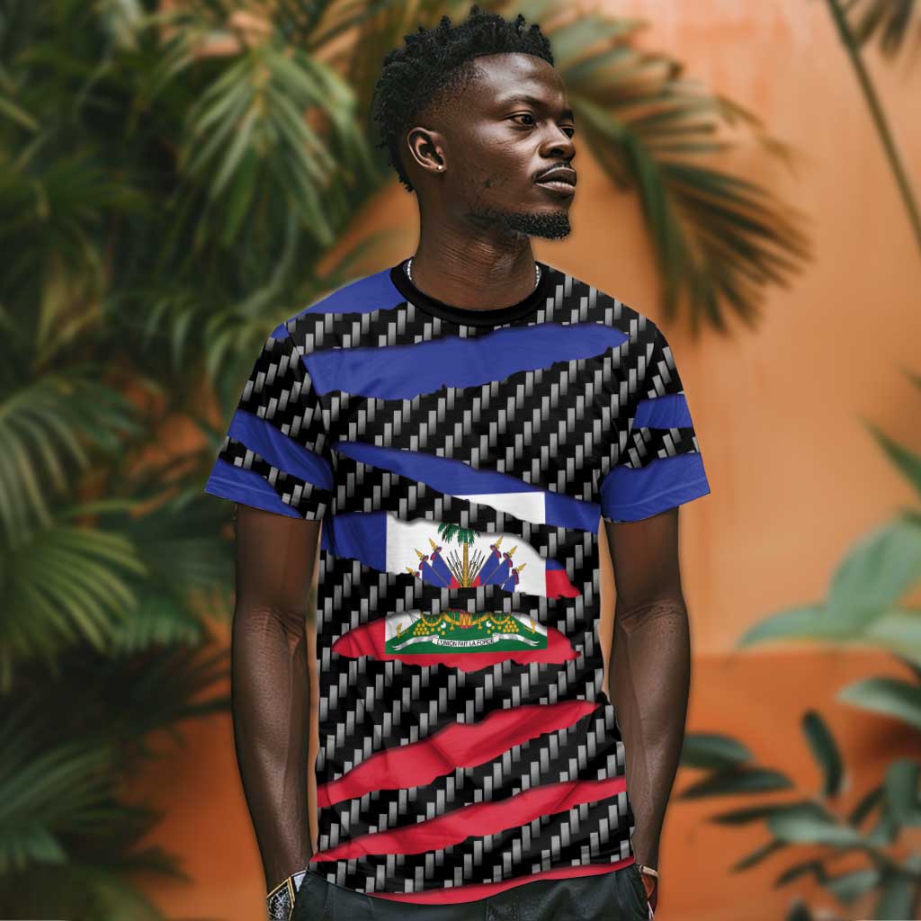 Black Haitians Beast T shirt Ripped Flag Graphic LT19