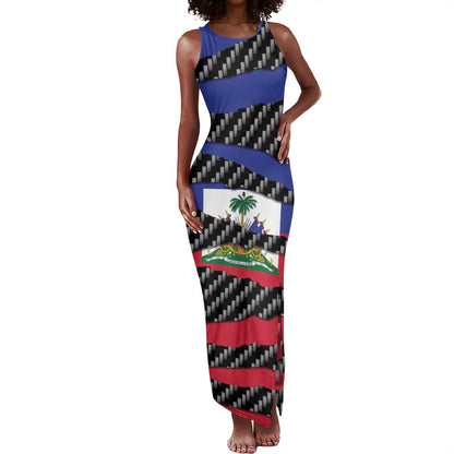 Black Haitians Beast Tank Maxi Dress Ripped Flag Graphic - African Pride