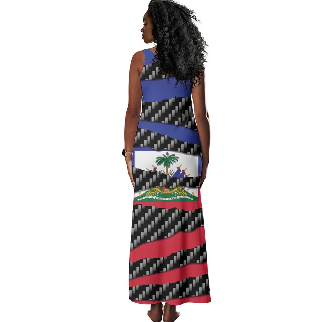 Black Haitians Beast Tank Maxi Dress Ripped Flag Graphic - African Pride