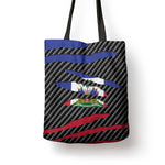 Black Haitians Beast Tote Bag Ripped Flag Graphic