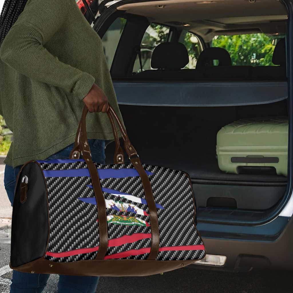 Black Haitians Beast Travel Bag Ripped Flag Graphic