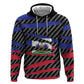 Black Haitians Beast Zip Hoodie Ripped Flag Graphic - African Pride