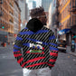 Black Haitians Beast Zip Hoodie Ripped Flag Graphic - African Pride