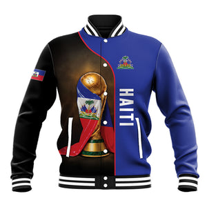 Personalized Afro Haiti Football 2026 Baseball Jacket Trophy Flag Pride Art