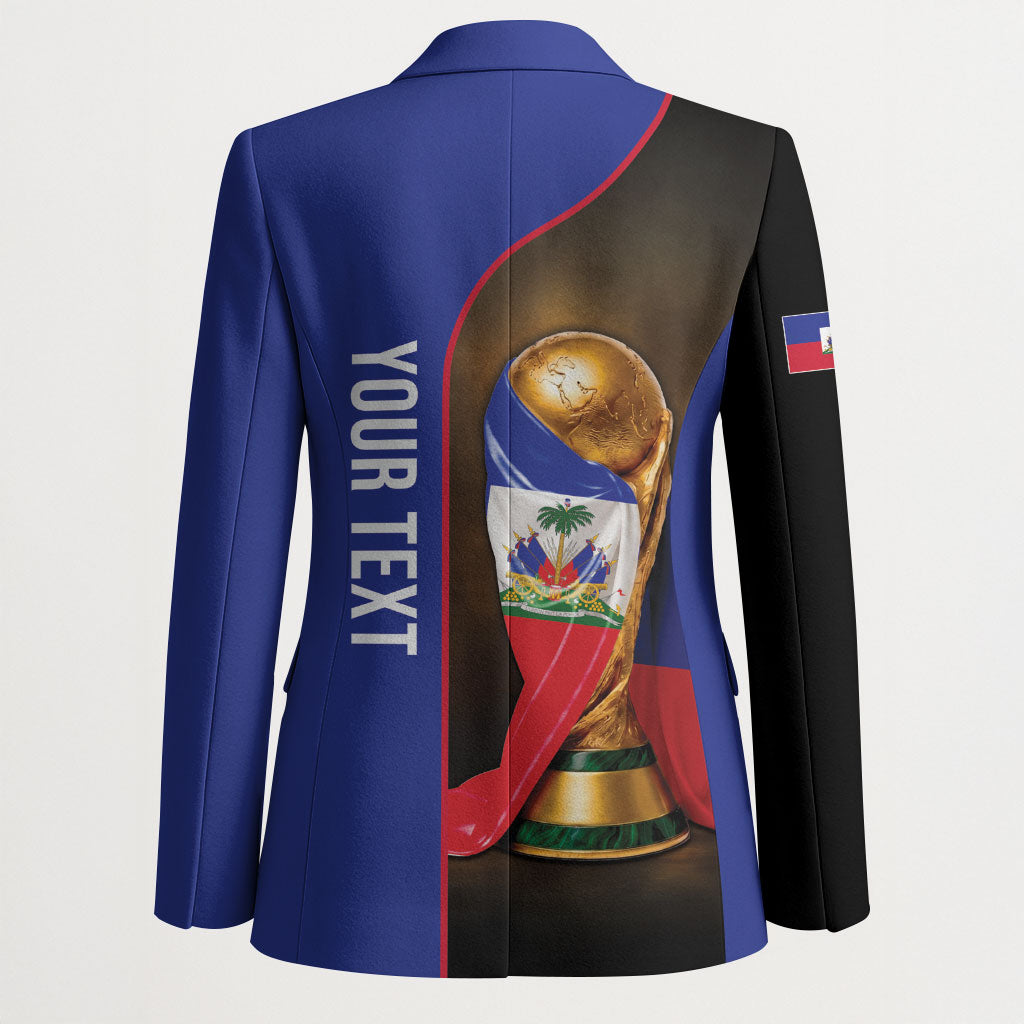 Personalized Afro Haiti Football 2026 Blazer Trophy Flag Pride Art
