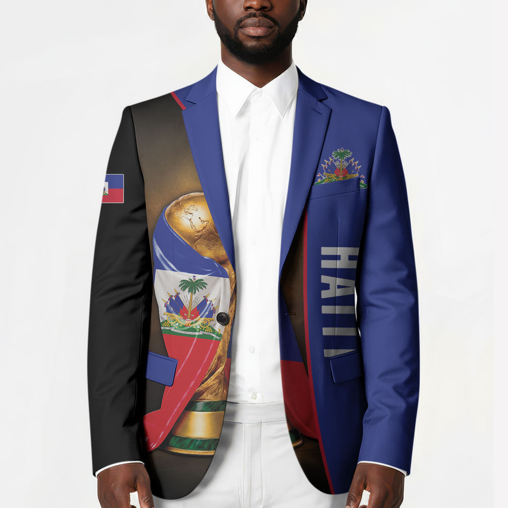 Personalized Afro Haiti Football 2026 Blazer Trophy Flag Pride Art