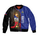 Personalized Afro Haiti Football 2026 Bomber Jacket Trophy Flag Pride Art