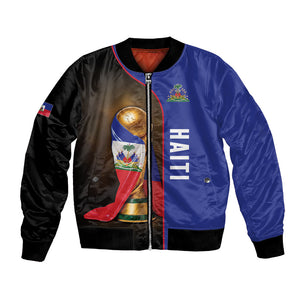 Personalized Afro Haiti Football 2026 Bomber Jacket Trophy Flag Pride Art