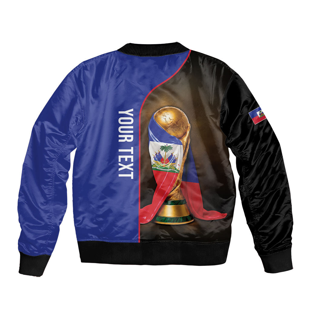 Personalized Afro Haiti Football 2026 Bomber Jacket Trophy Flag Pride Art