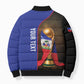 Personalized Afro Haiti Football 2026 Bomber Puffer Jacket Trophy Flag Pride Art