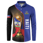 Personalized Afro Haiti Football 2026 Button Sweatshirt Trophy Flag Pride Art