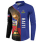 Personalized Afro Haiti Football 2026 Button Sweatshirt Trophy Flag Pride Art