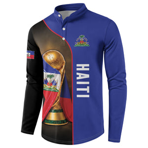 Personalized Afro Haiti Football 2026 Button Sweatshirt Trophy Flag Pride Art