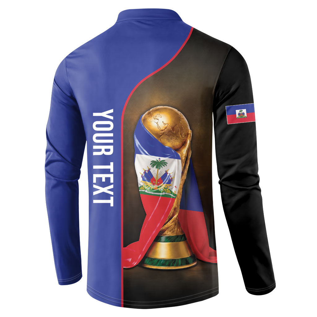 Personalized Afro Haiti Football 2026 Button Sweatshirt Trophy Flag Pride Art