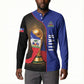 Personalized Afro Haiti Football 2026 Button Sweatshirt Trophy Flag Pride Art