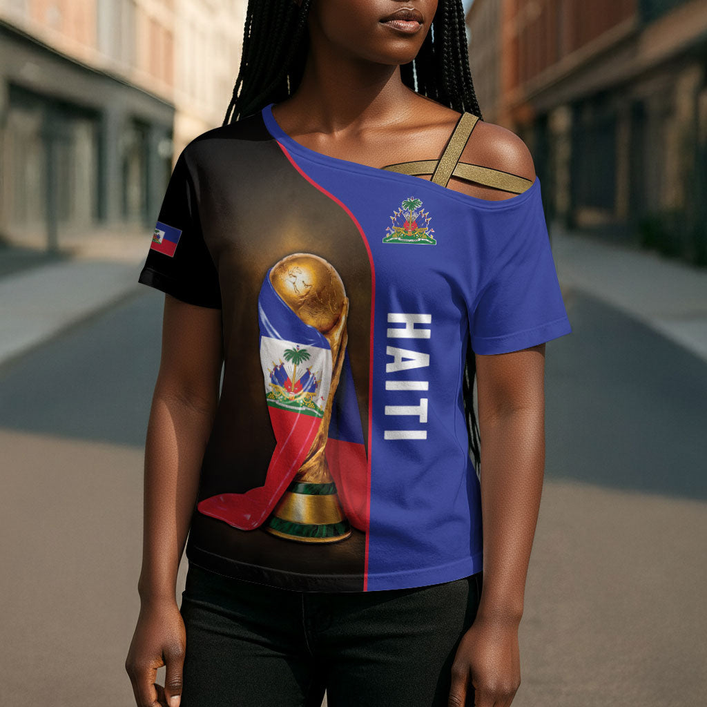 Personalized Afro Haiti Football 2026 Cross Shoulder Shirt Trophy Flag Pride Art