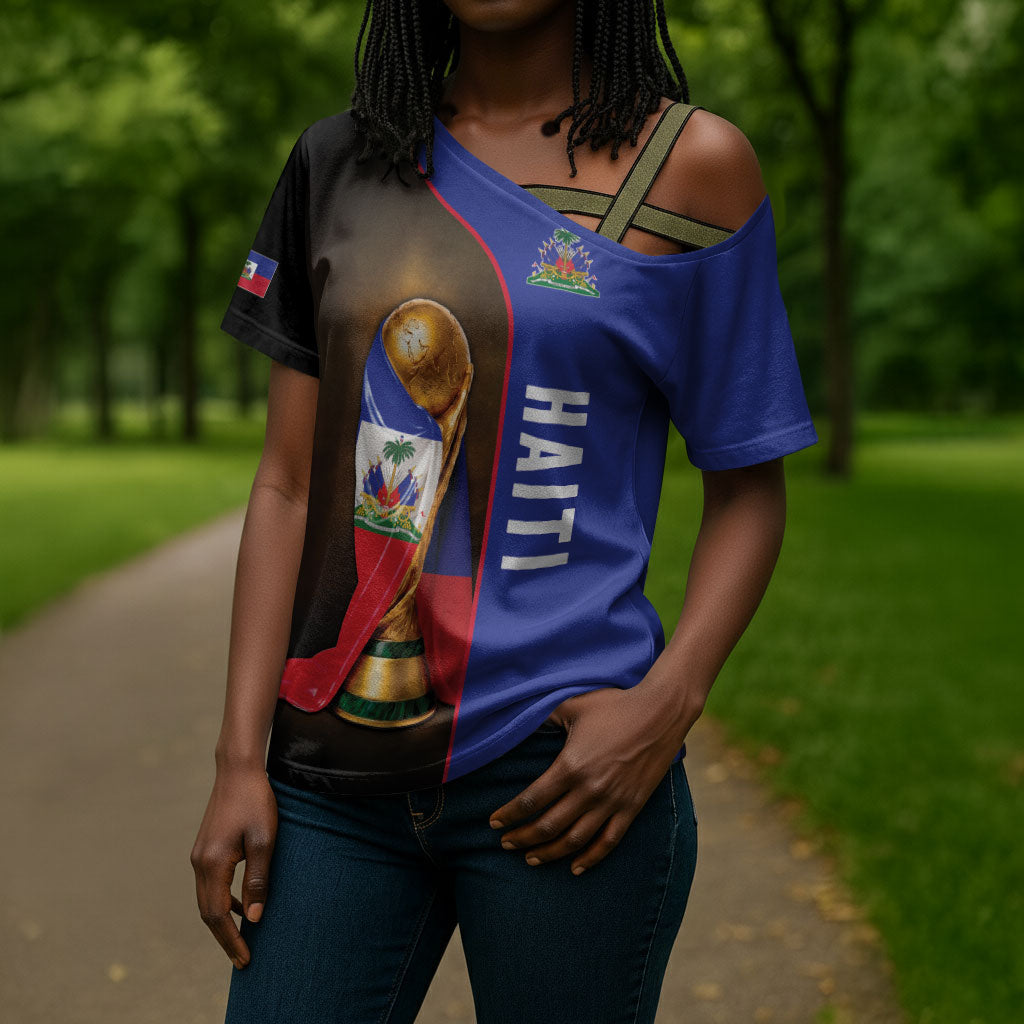 Personalized Afro Haiti Football 2026 Cross Shoulder Shirt Trophy Flag Pride Art
