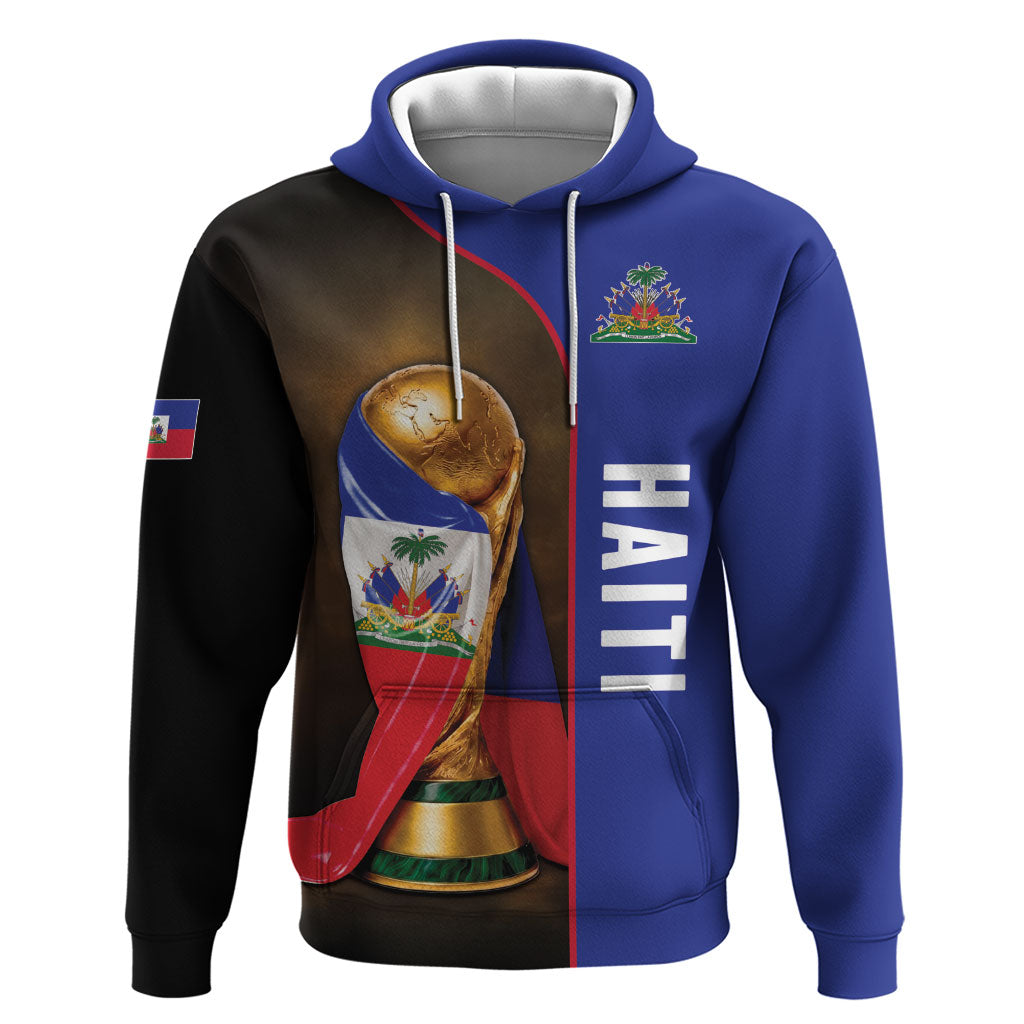Personalized Afro Haiti Football 2026 Hoodie Trophy Flag Pride Art