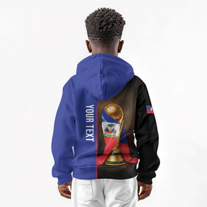 Personalized Afro Haiti Football 2026 Kid Hoodie Trophy Flag Pride Art