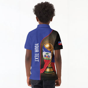 Personalized Afro Haiti Football 2026 Kid Polo Shirt Trophy Flag Pride Art